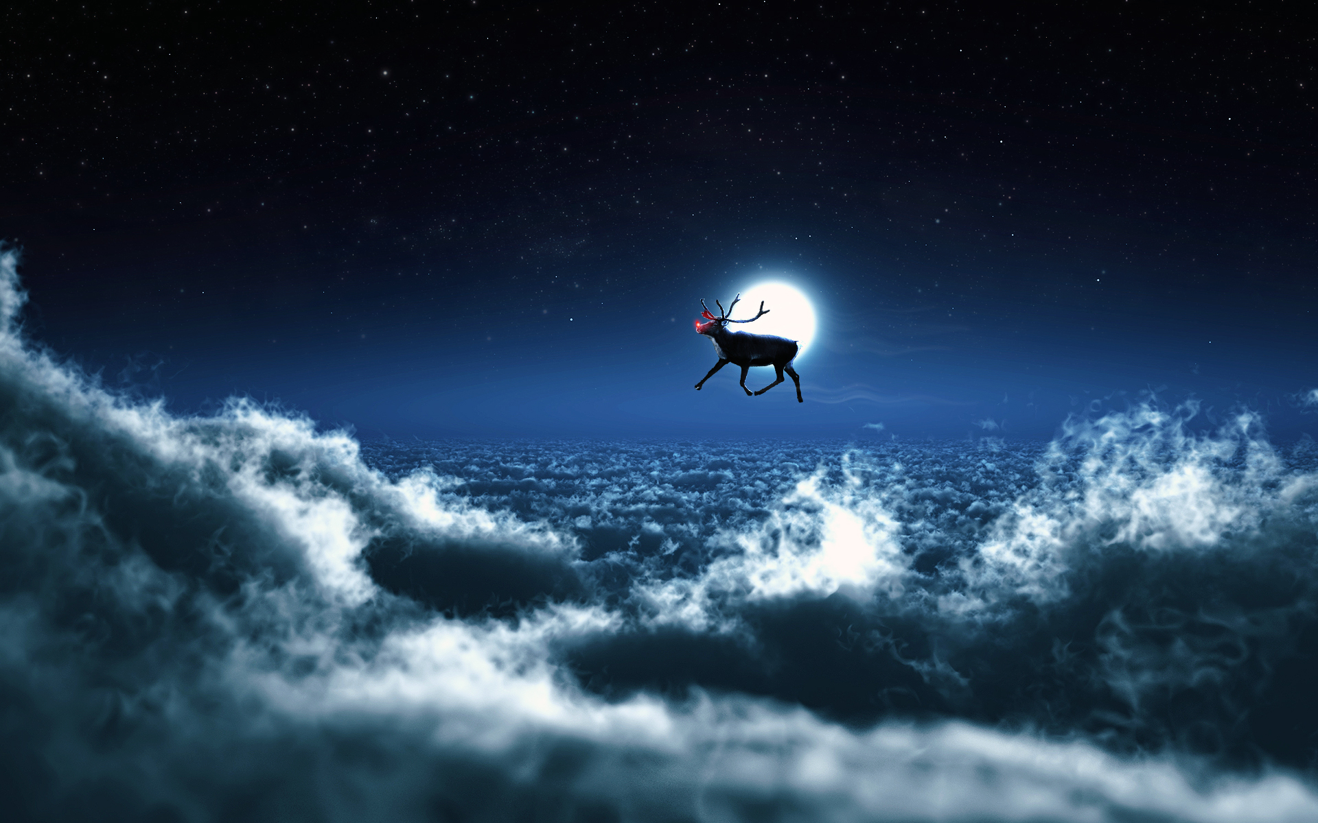 Santa Reindeer Wallpaper HD