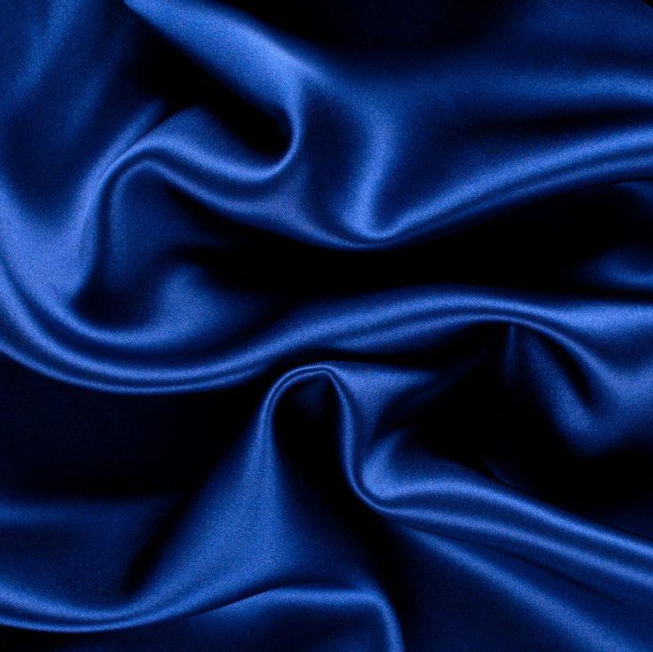 Estate Blue Stretch Silk Charmeuse Wallpaper