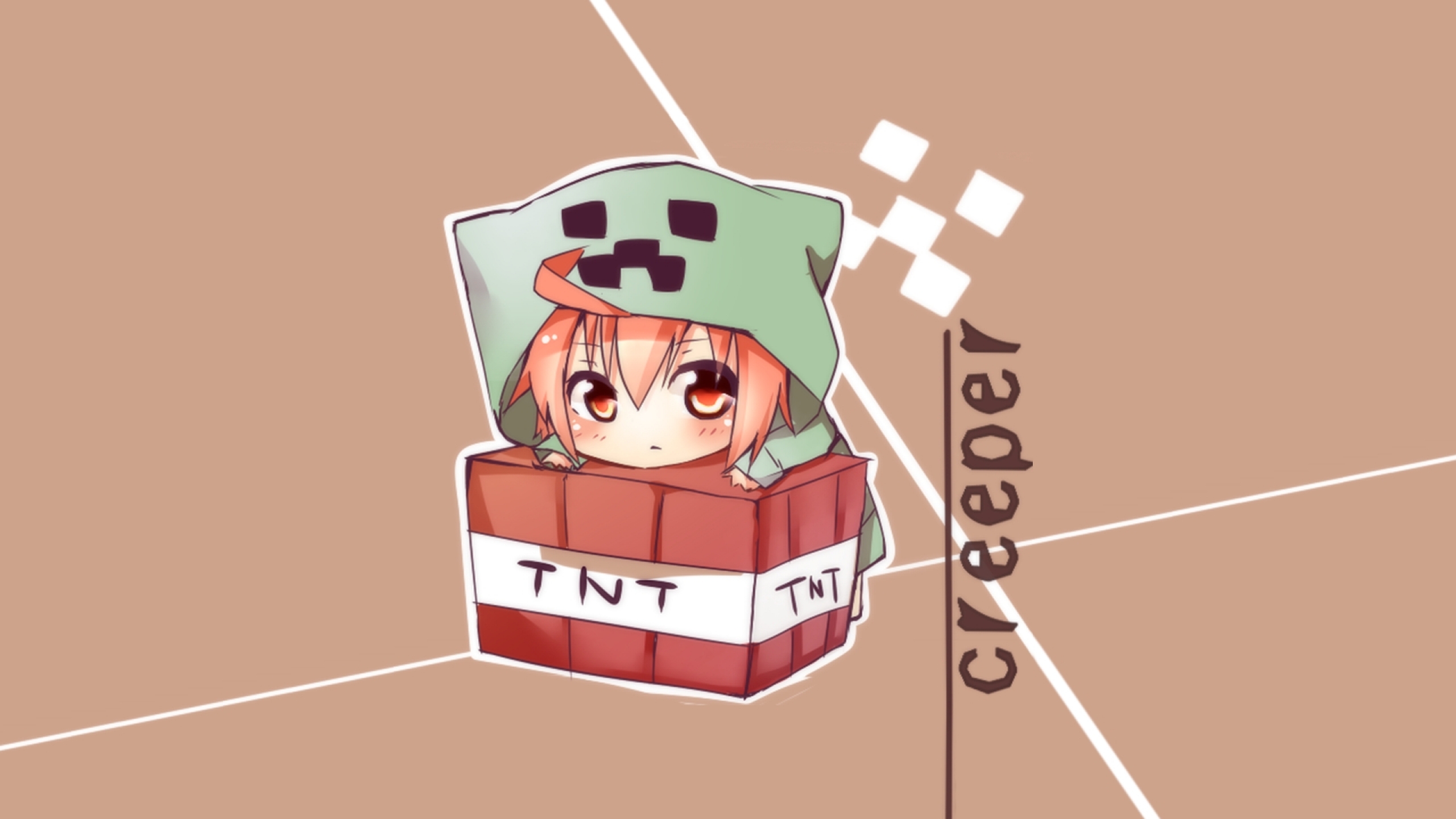Wallpaper Creeper Minecraft Anime Tnt