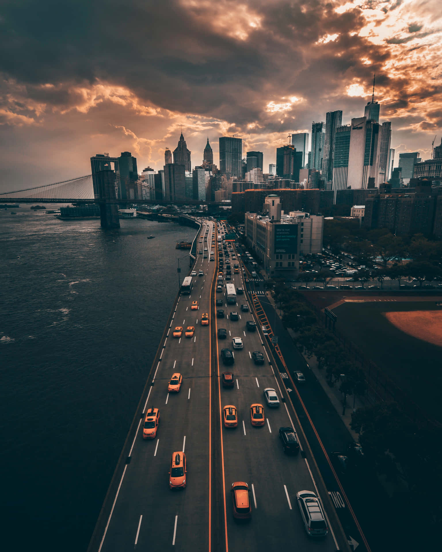 Street City Sunset iPhone Wallpaper