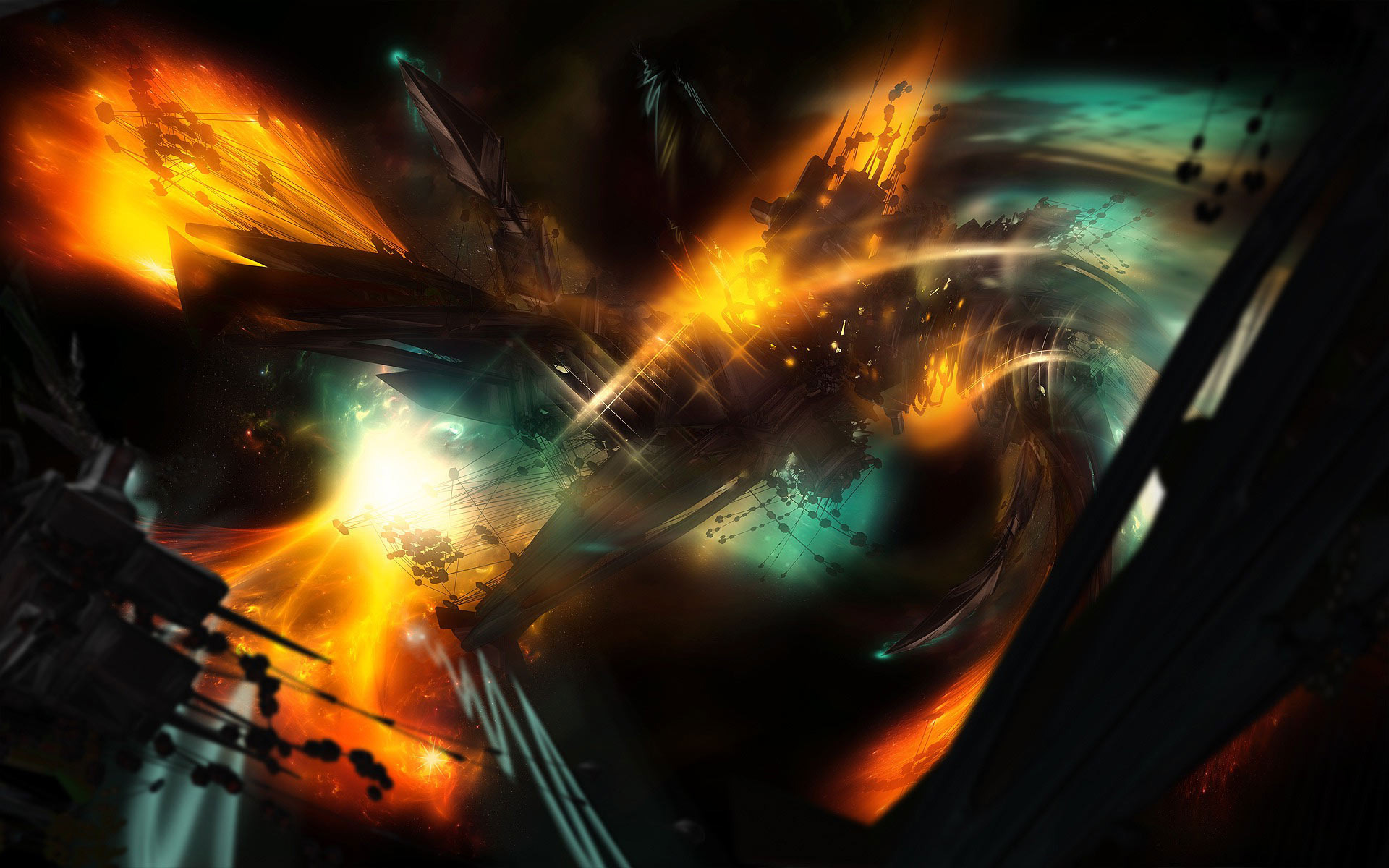 Exploding Spacecraft Wallpaper