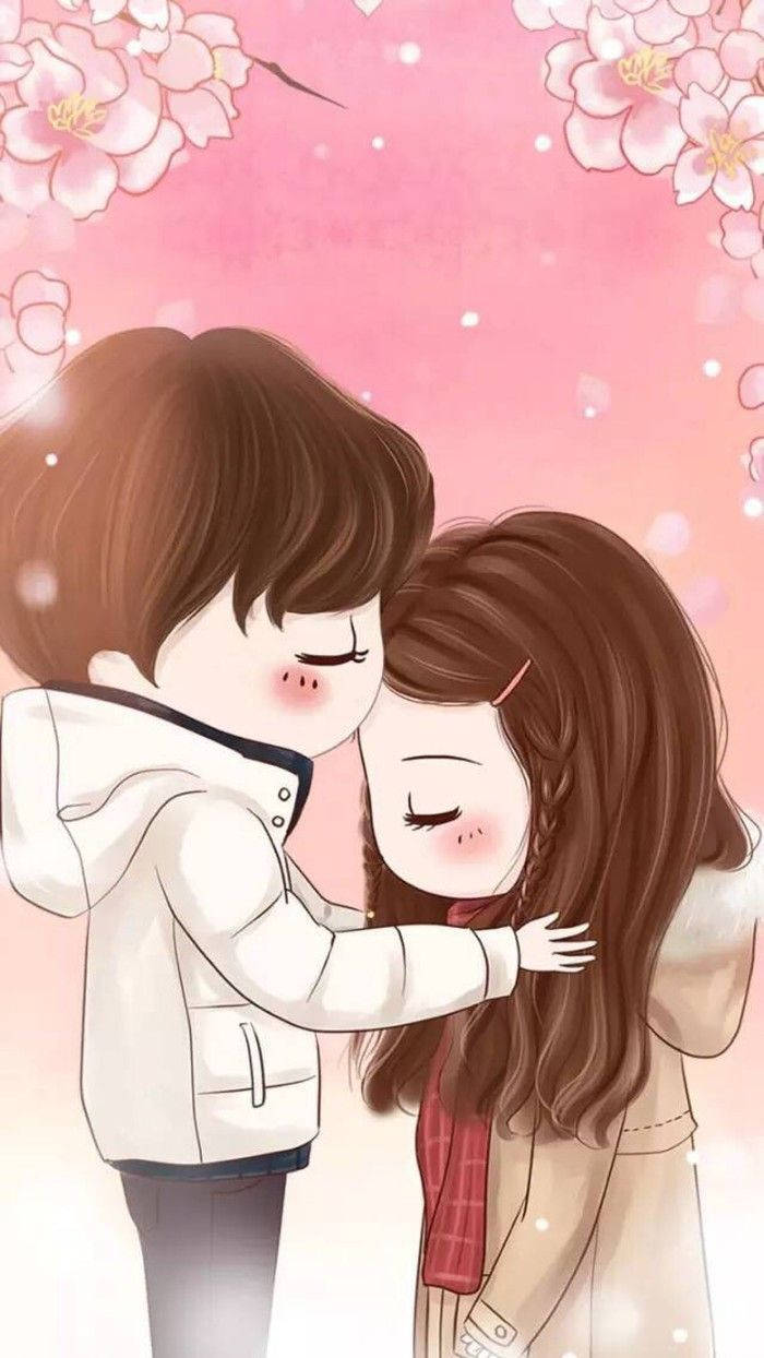 Cute Couples Cartoon Wallpaper
