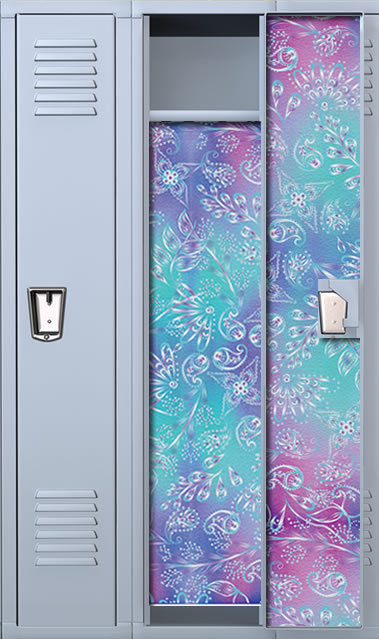 Zebra Print W Pink Lilacs Magic School Locker Wallpaper