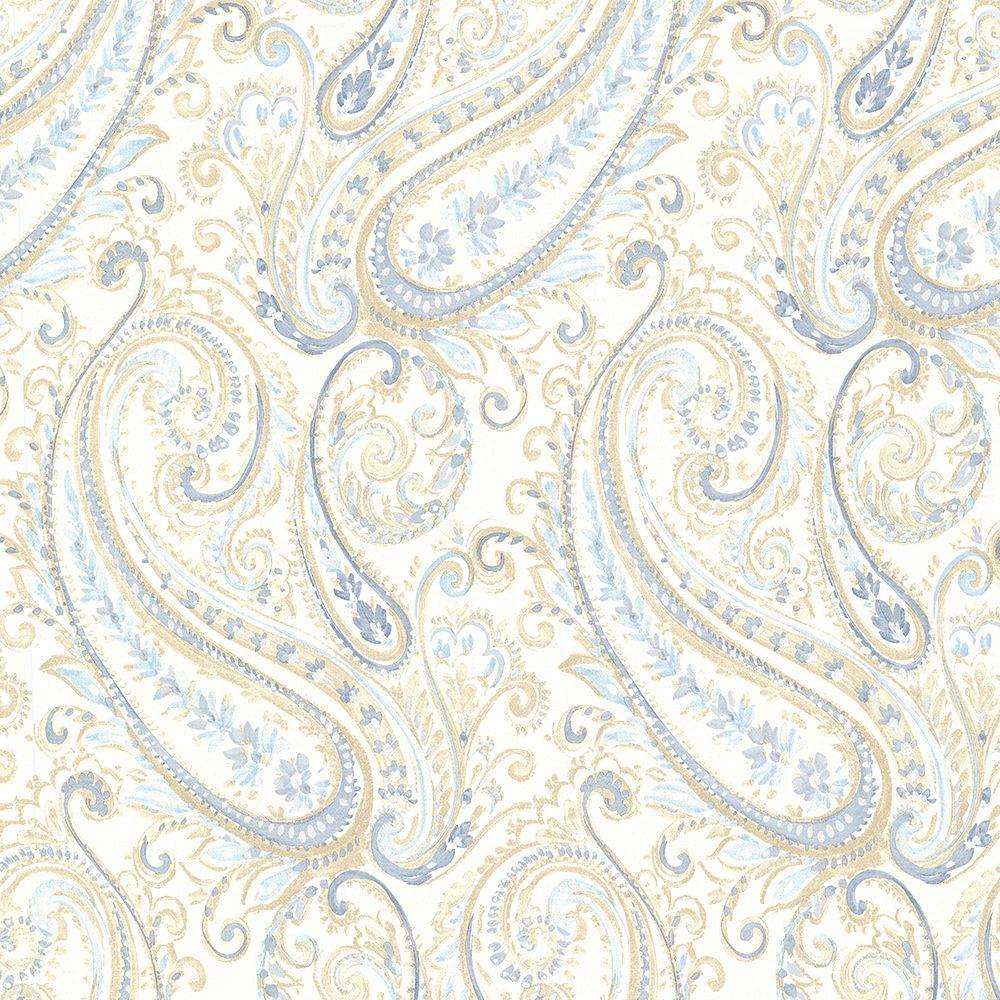 Brewster Penelope Blue Paisley Wallpaper The Home Depot