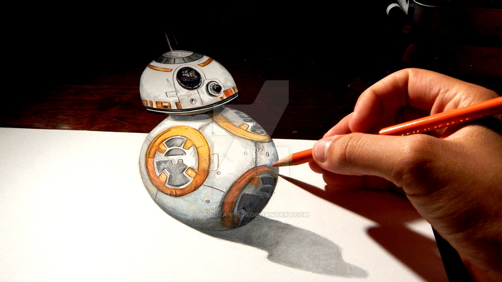 Star Wars Bb8 Anamorphic Drawing By Omkdrawings