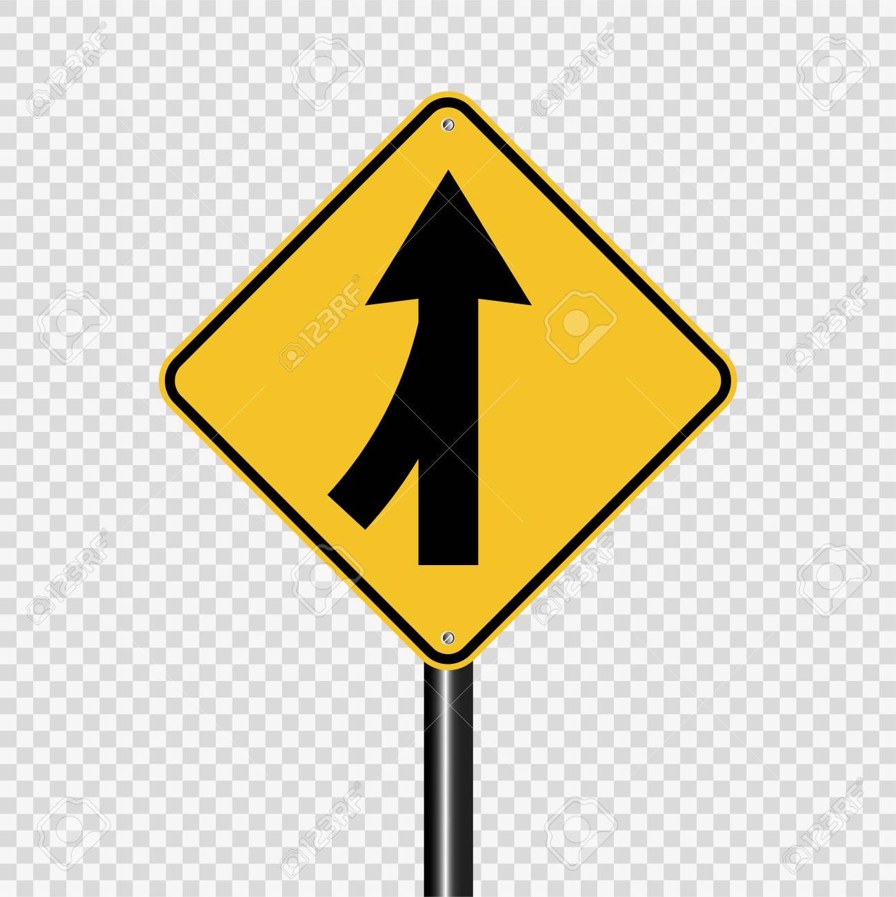 Free download Lanes Merging Left Sign On Transparent Background Royalty