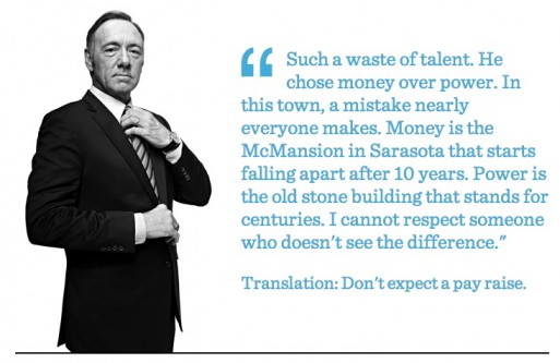 websites dedicated to frank underwood quotes and spacey delivers them