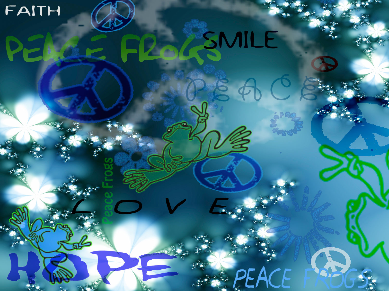 Wallpaper S Kinda Blue Peace Frogs
