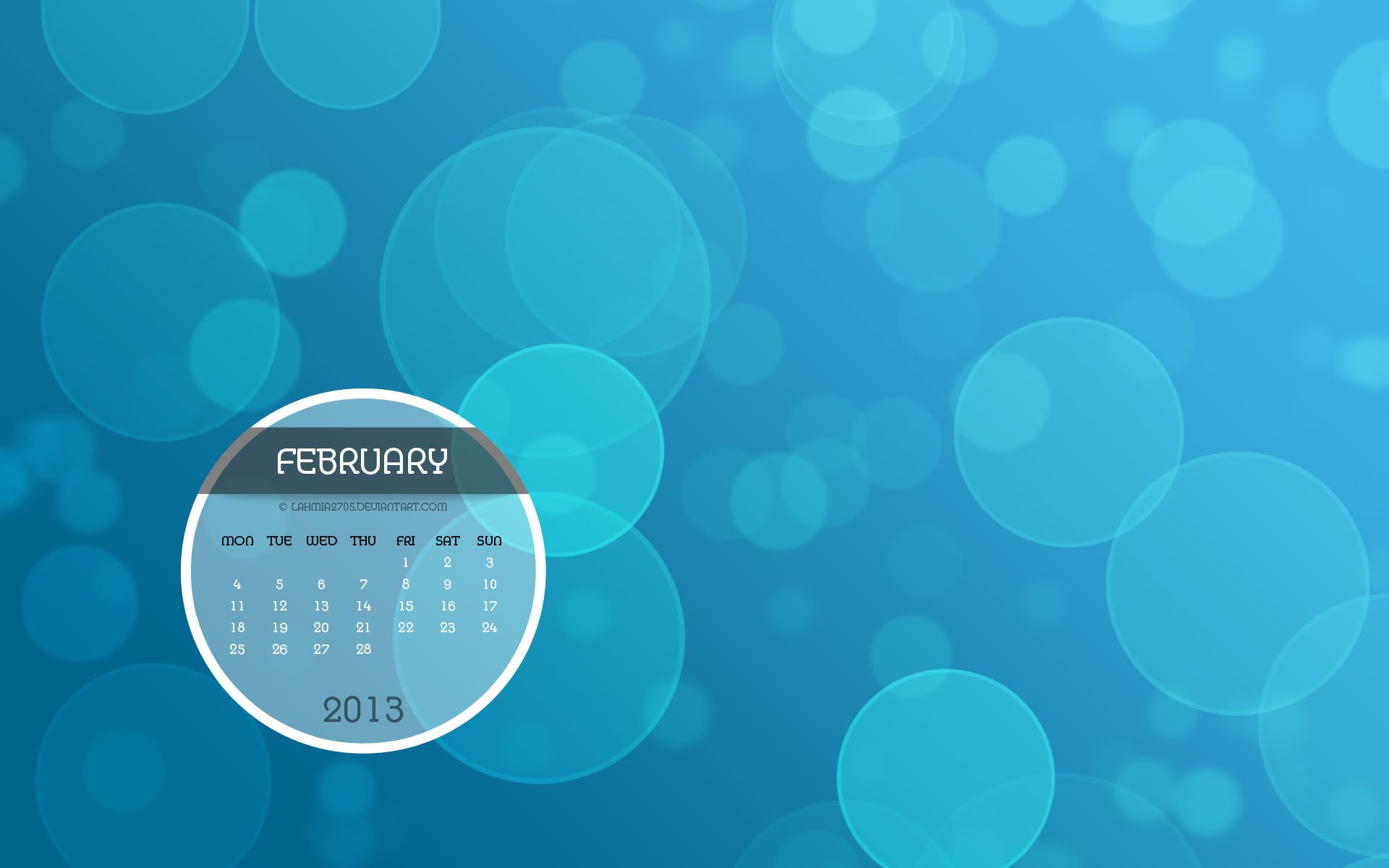 Free download Desktop wallpaper calendar Februarie 2013 to my