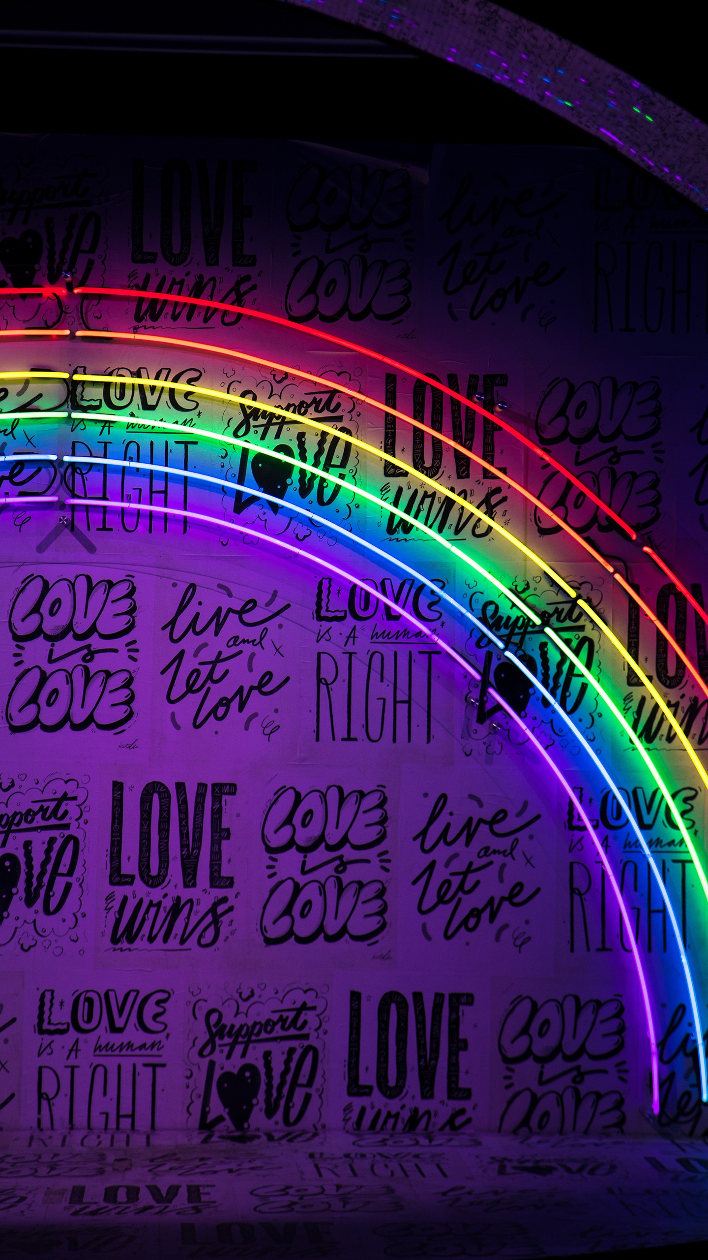 Neon Rainbow 4k Wallpaper