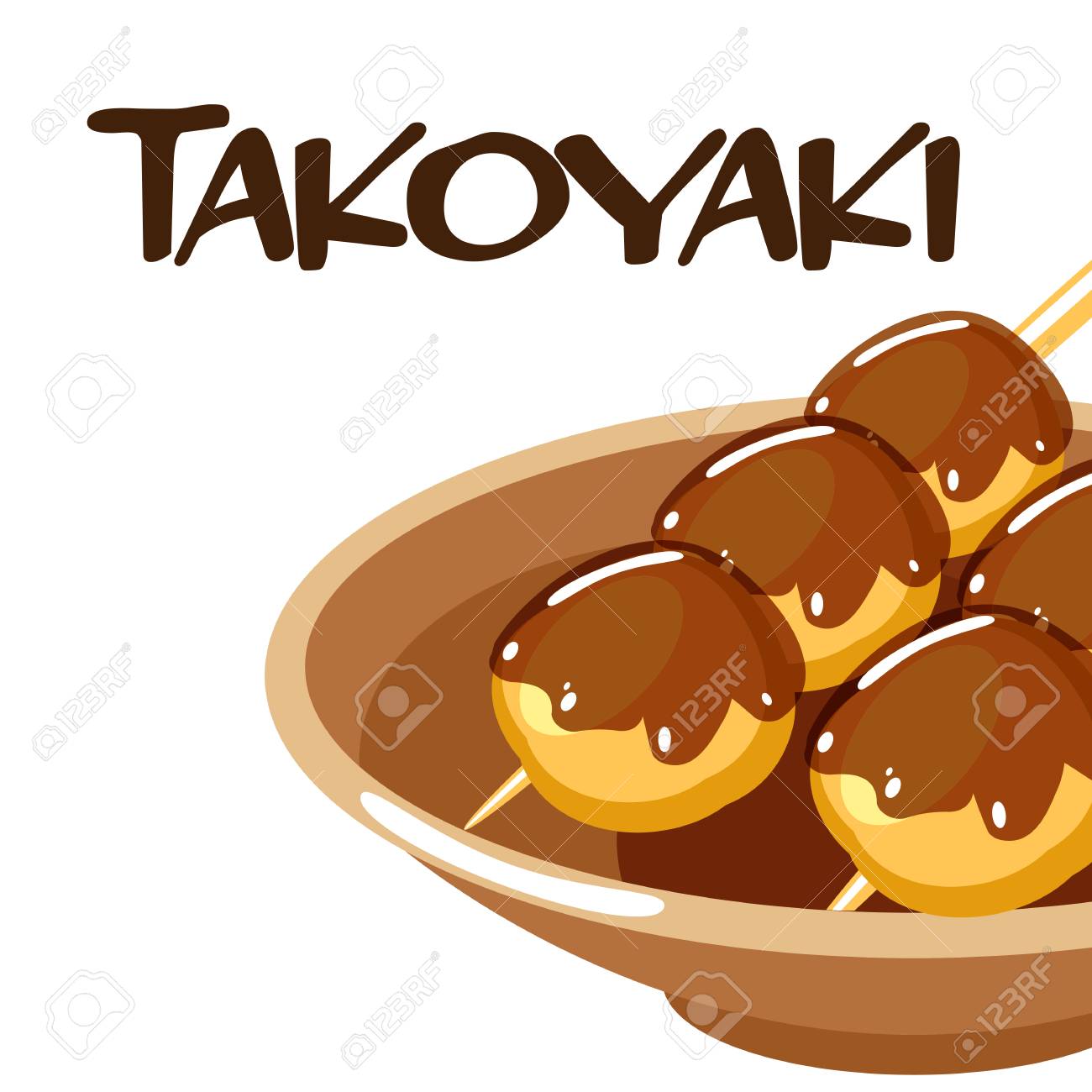 Food Takoyaki Background Vector Image Royalty Cliparts