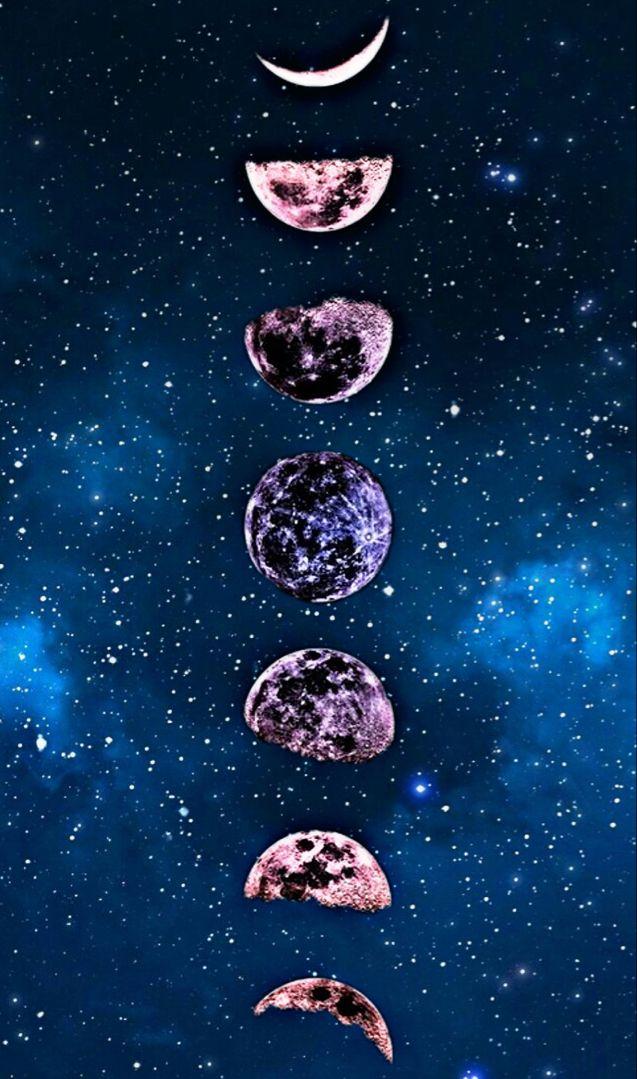 Galaxy Moon Phases Wallpaper Aesthetic iPhone Winter