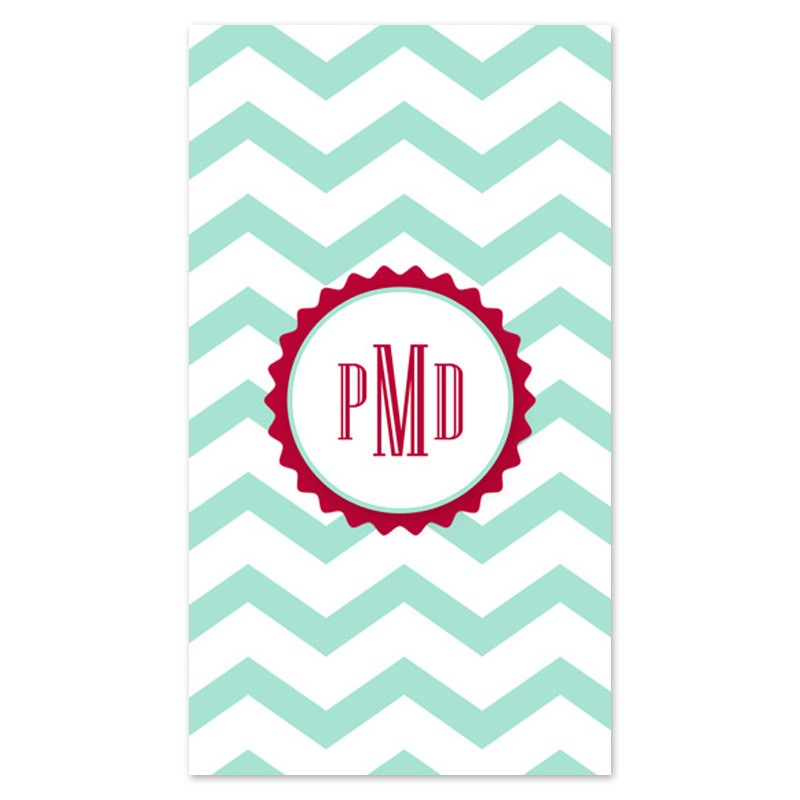 Red And Mint Green Chevron Personalized iPhone Wallpaper