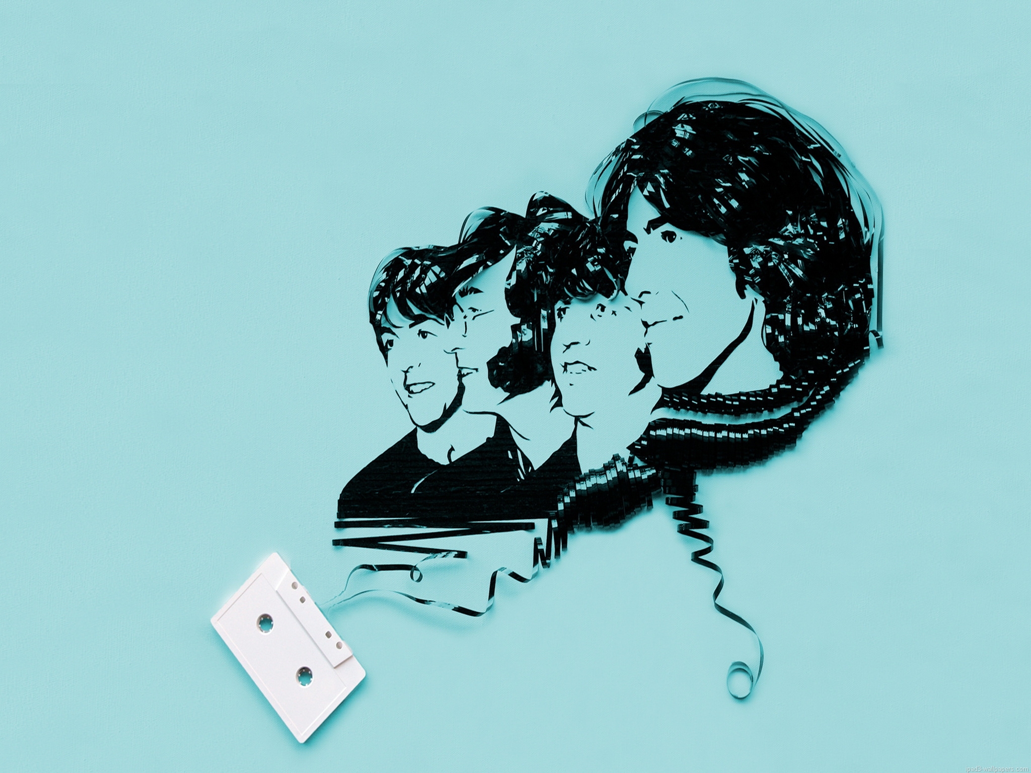 The Beatles Portraits iPad Wallpaper New Background