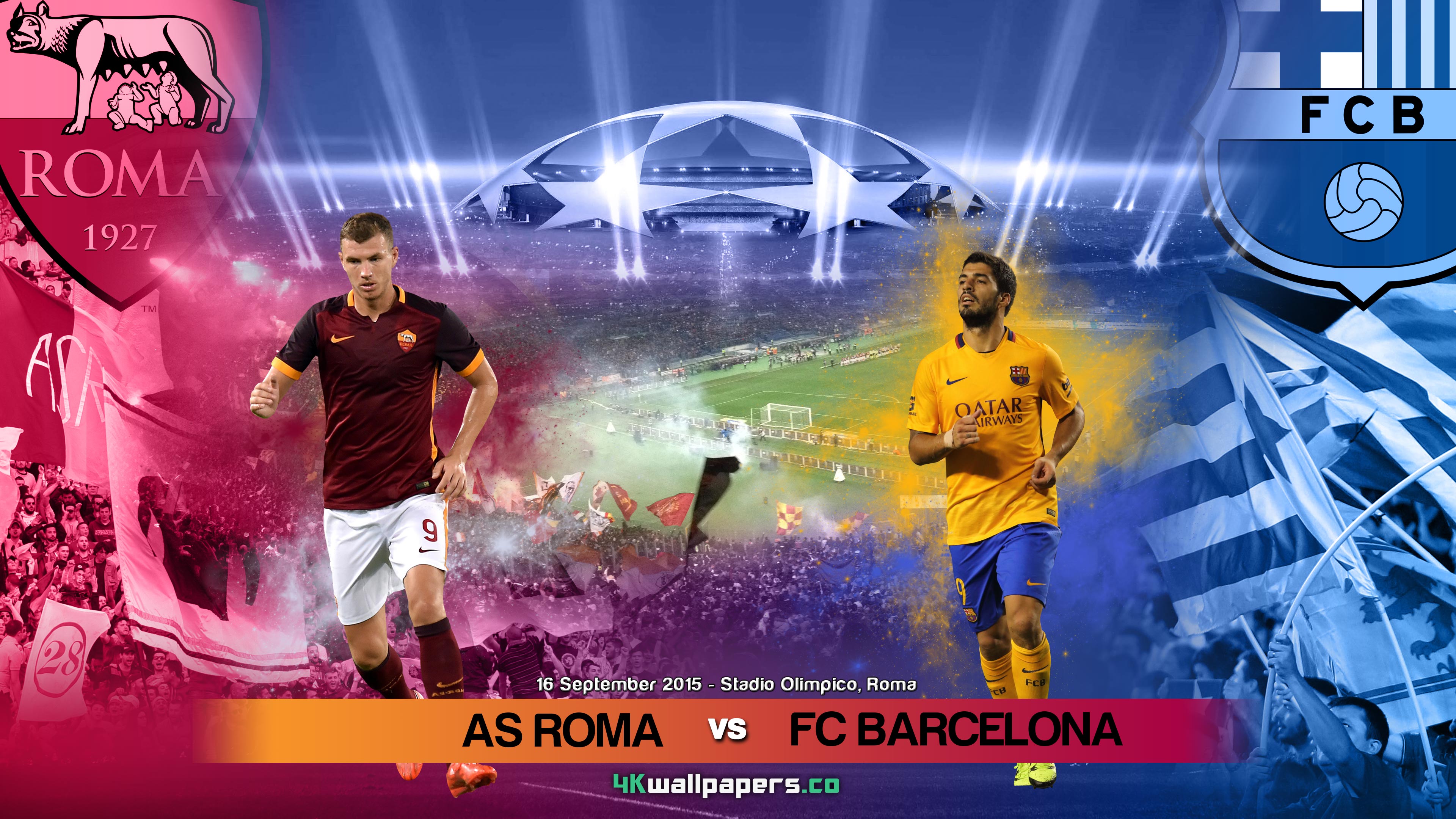 AS Roma Vs FC Barcelona 2015 2016 Champions League Wallpapers