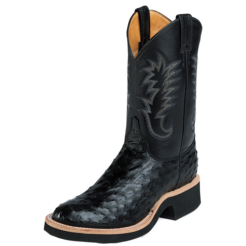 Justin Boot Pany Black Full Quill Ostrich Top