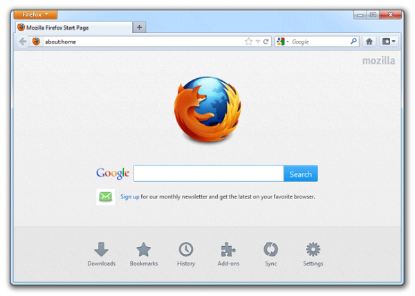 how to view mozilla firefox homepage