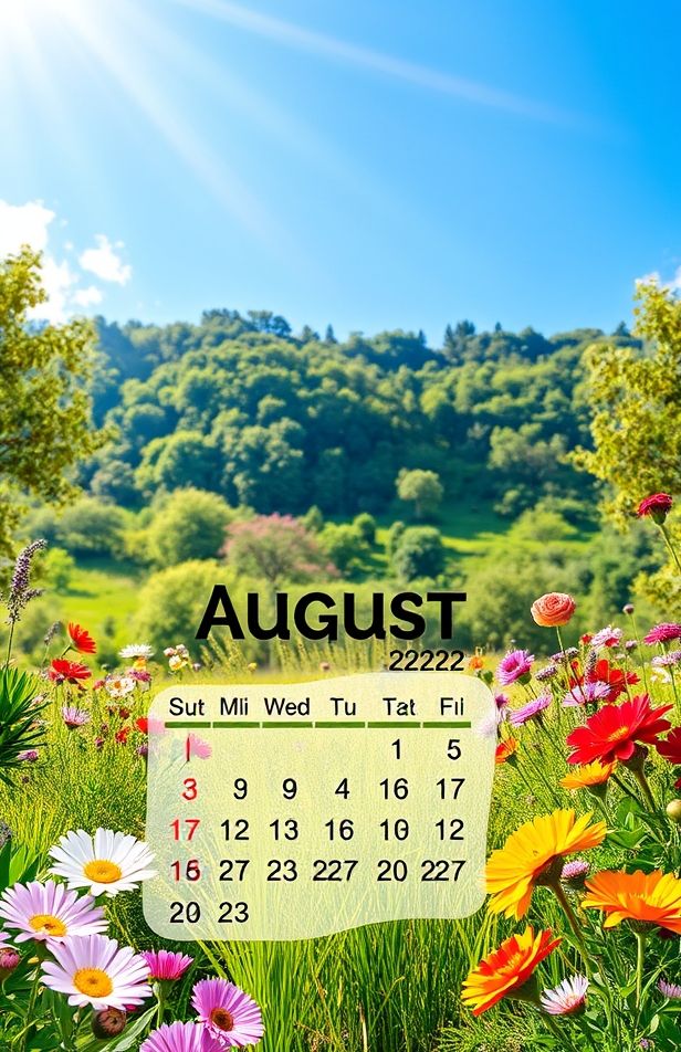 August Calendar Wallpaper