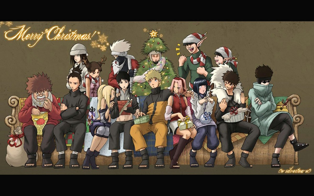 Naruto Characters Christmas Anime HD Wallpaper
