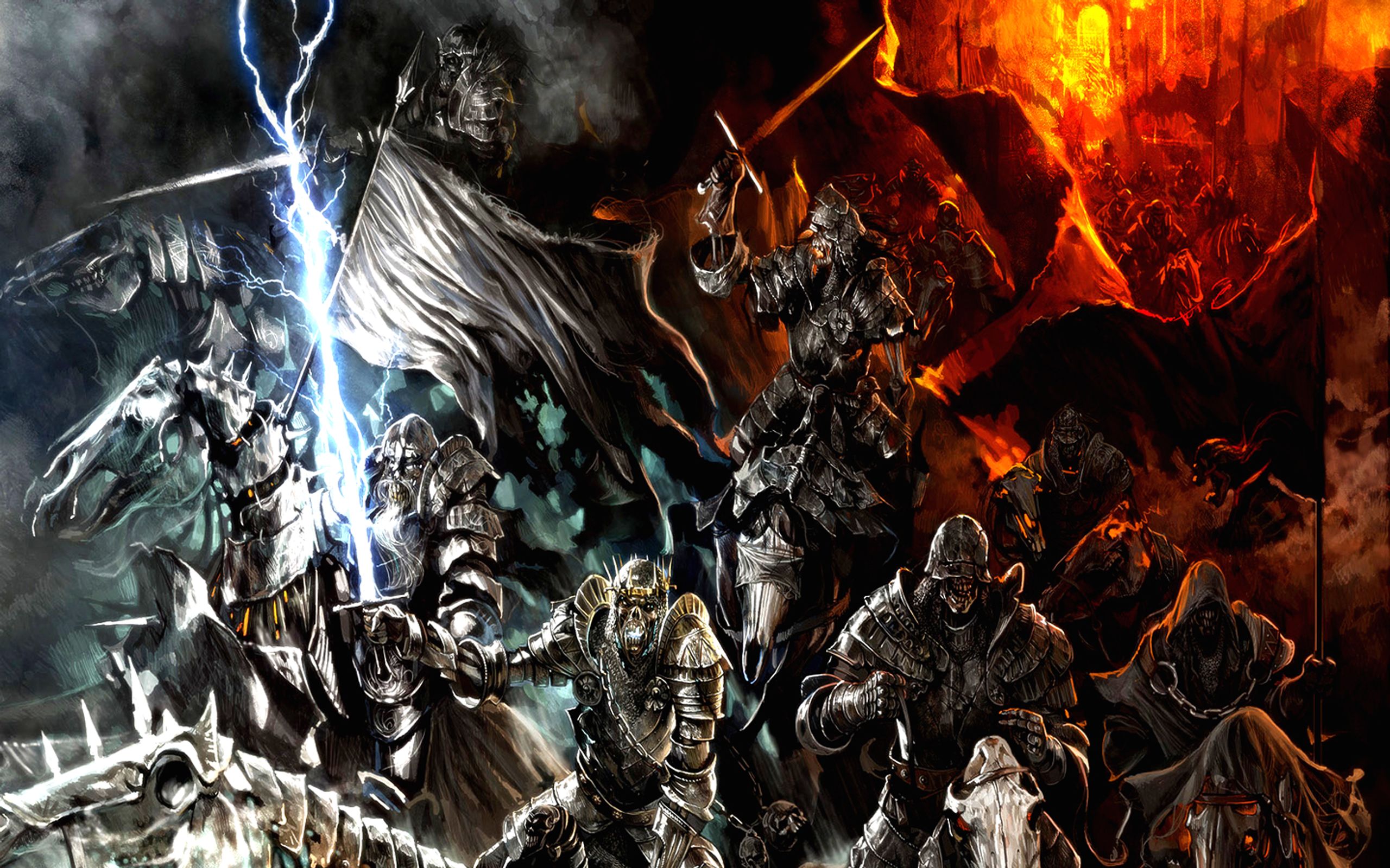 Fantasy Battle Fire Dark Warrior Epic Wallpaper Fantasie