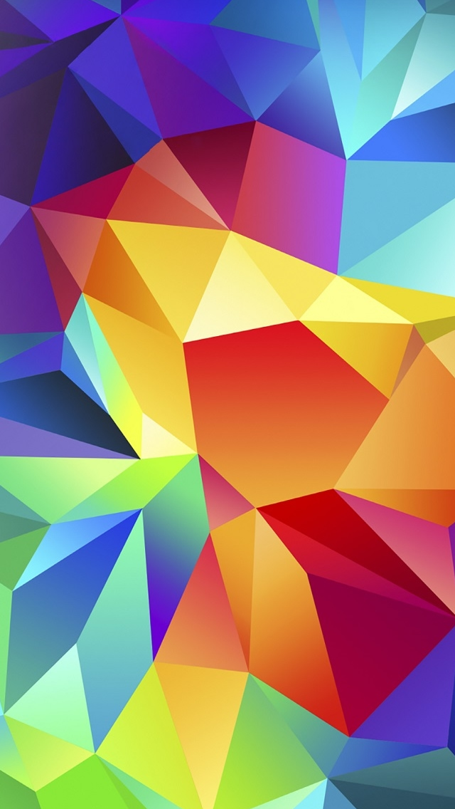 Radiation Multicolor Polygon iPhone S C Se Wallpaper