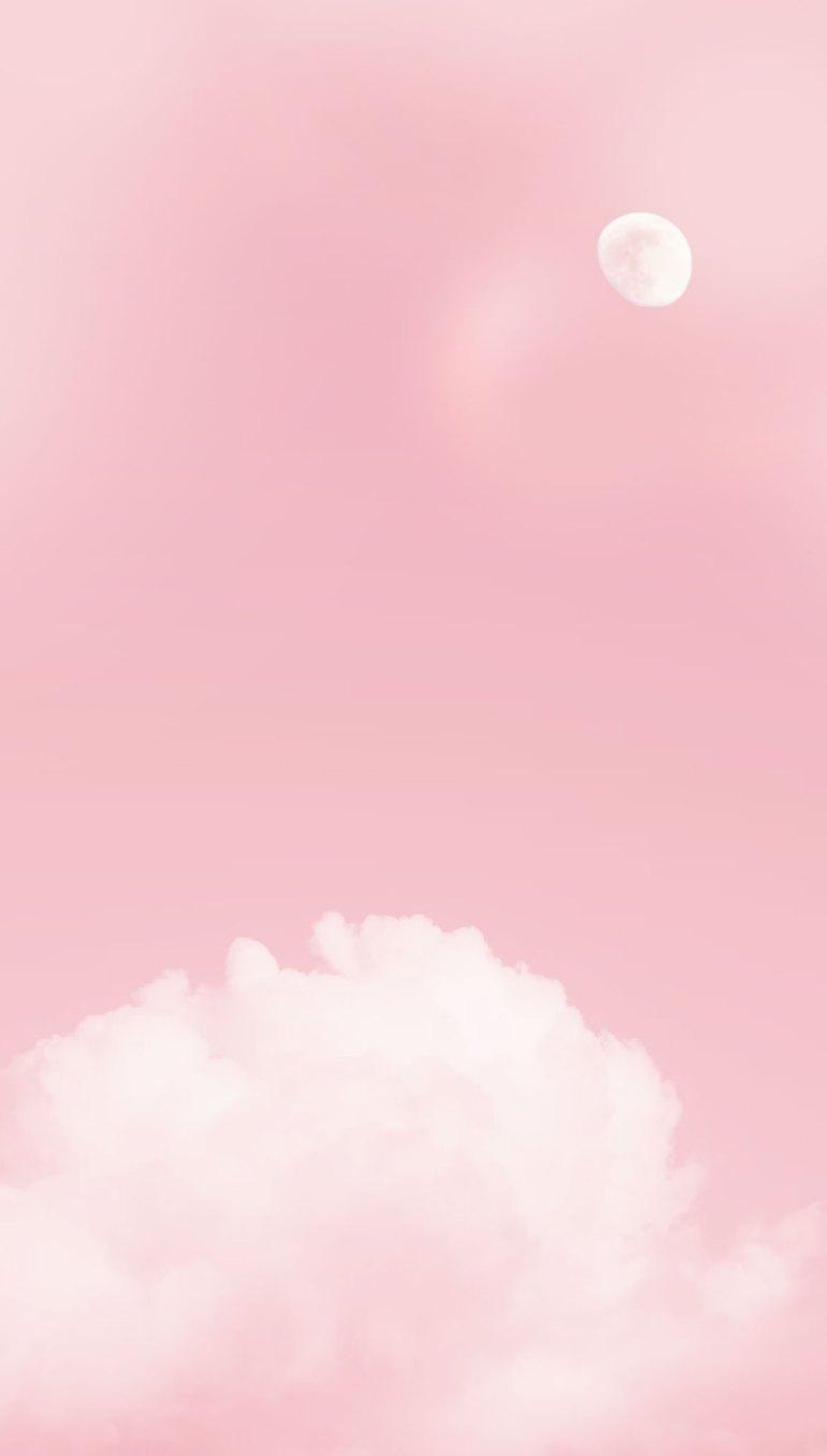 Pink Aesthetic Pictures Sky The Moon Idea Wallpaper