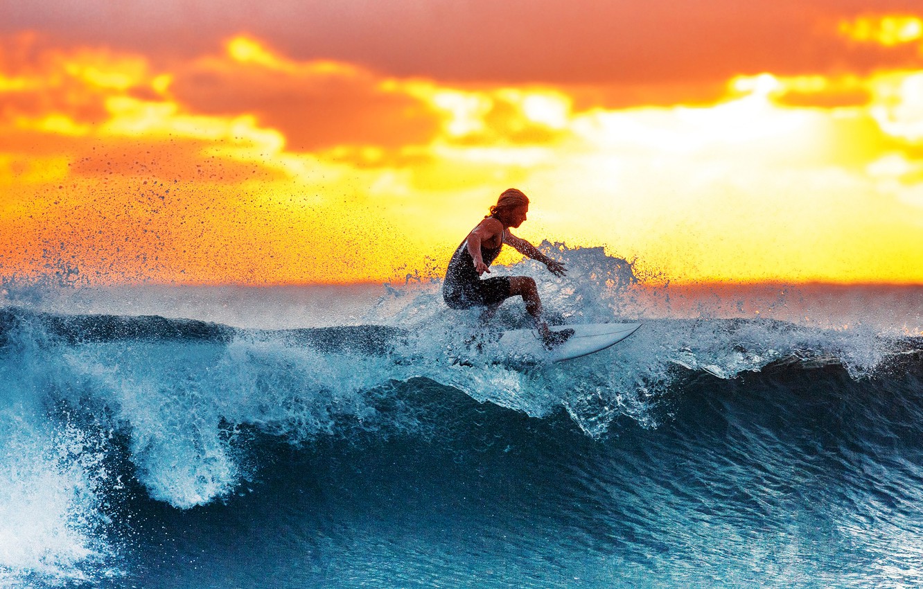 Wallpaper Sunset Surf Men Image For Desktop Section