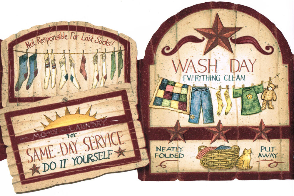 Free download Laundry Room Wallpaper Border with clothes pins baskets