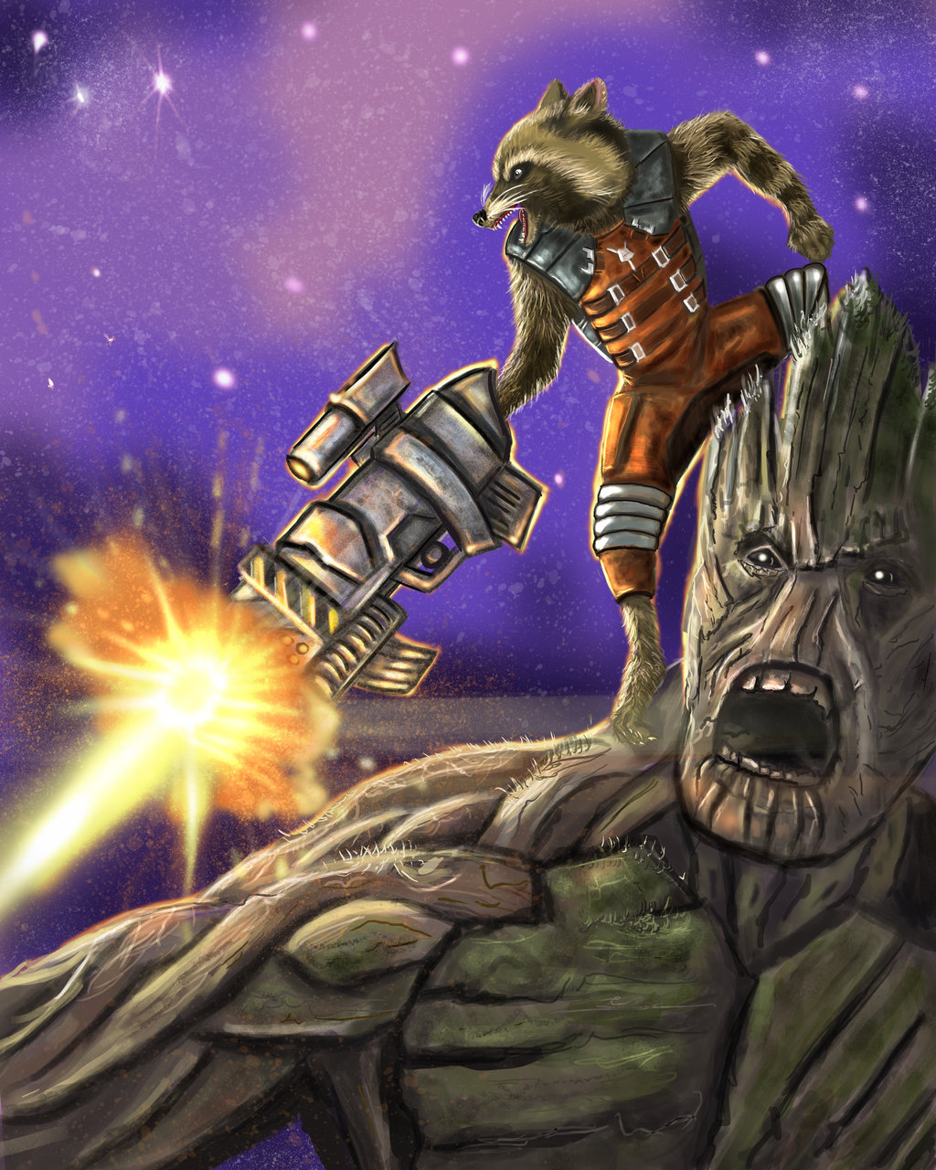 Rocket And Groot Guardians Of The Galaxy By Mark1up