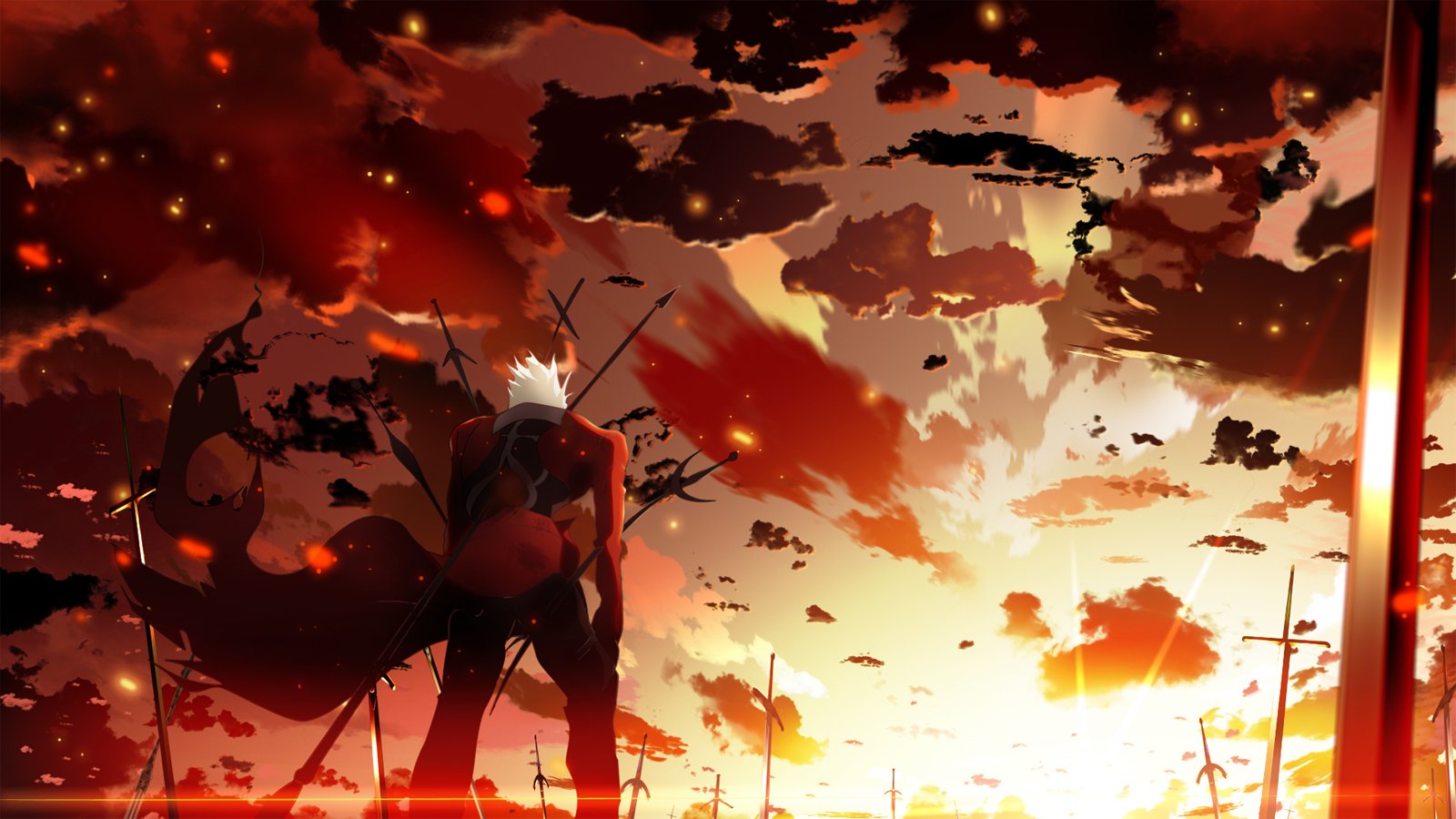 Archer clouds fate stay night sky skyt2 sunset wallpaper