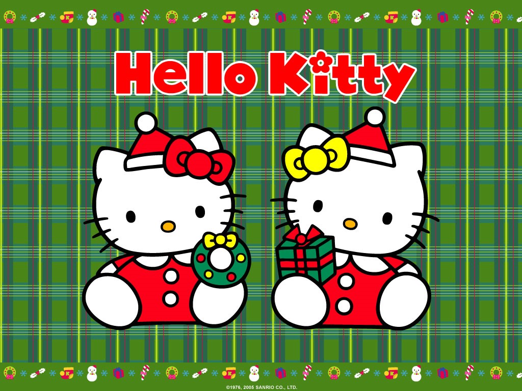 Hello Kitty Christmas Background HD Wallpaper