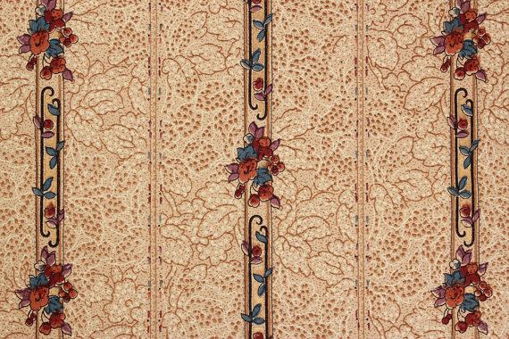  Antique Wallpaper Art Deco Flowers and Gold Metallics Made in Canada