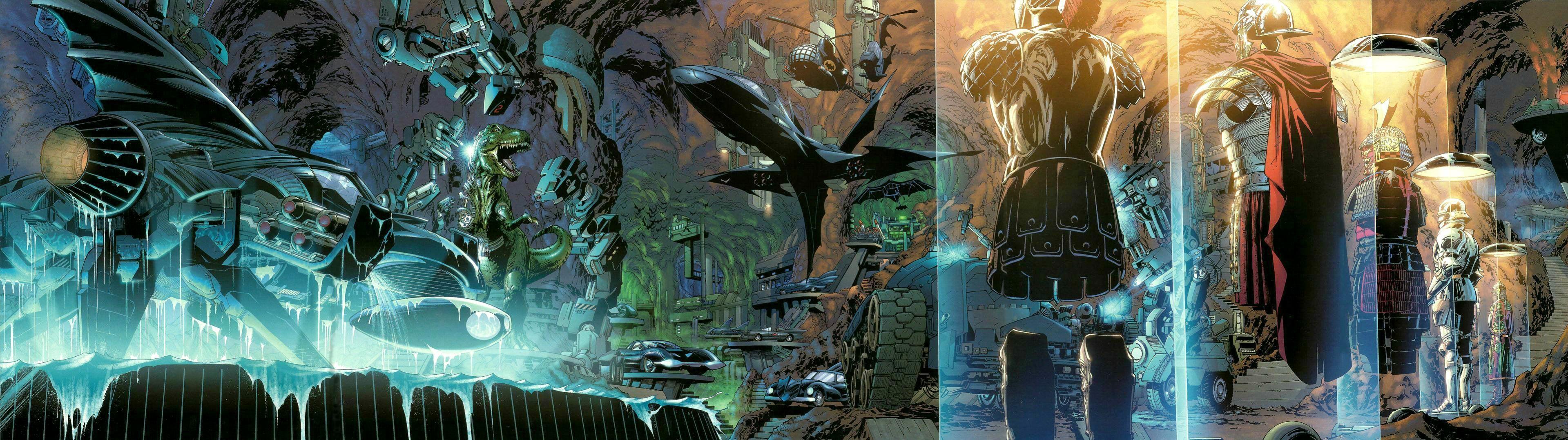 A Dual Screen Wallpaper Of The Batcave R Batman