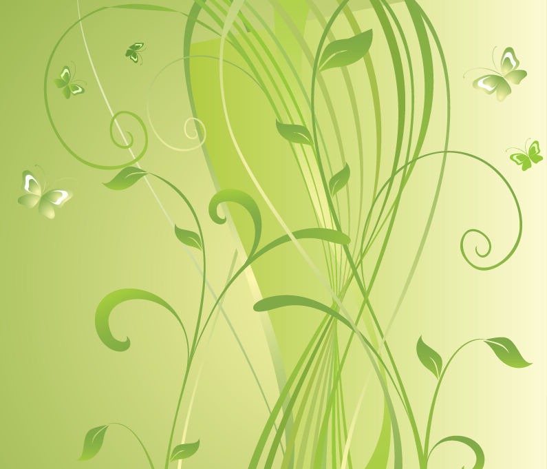 Green Floral Vector Background Graphics All Web