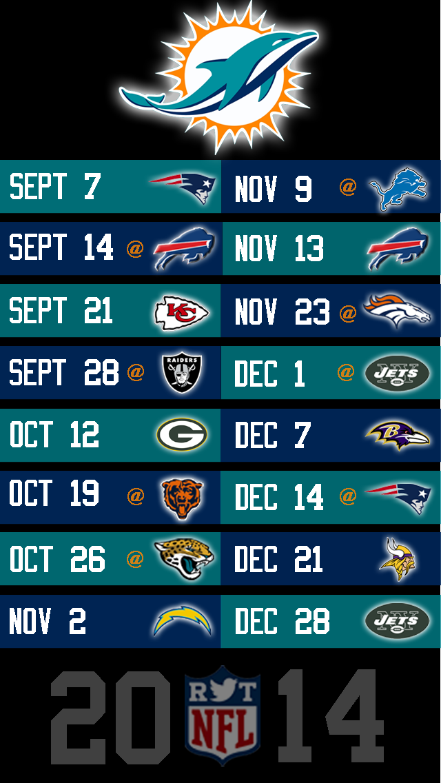 [48+] Miami Dolphins Schedule Wallpaper