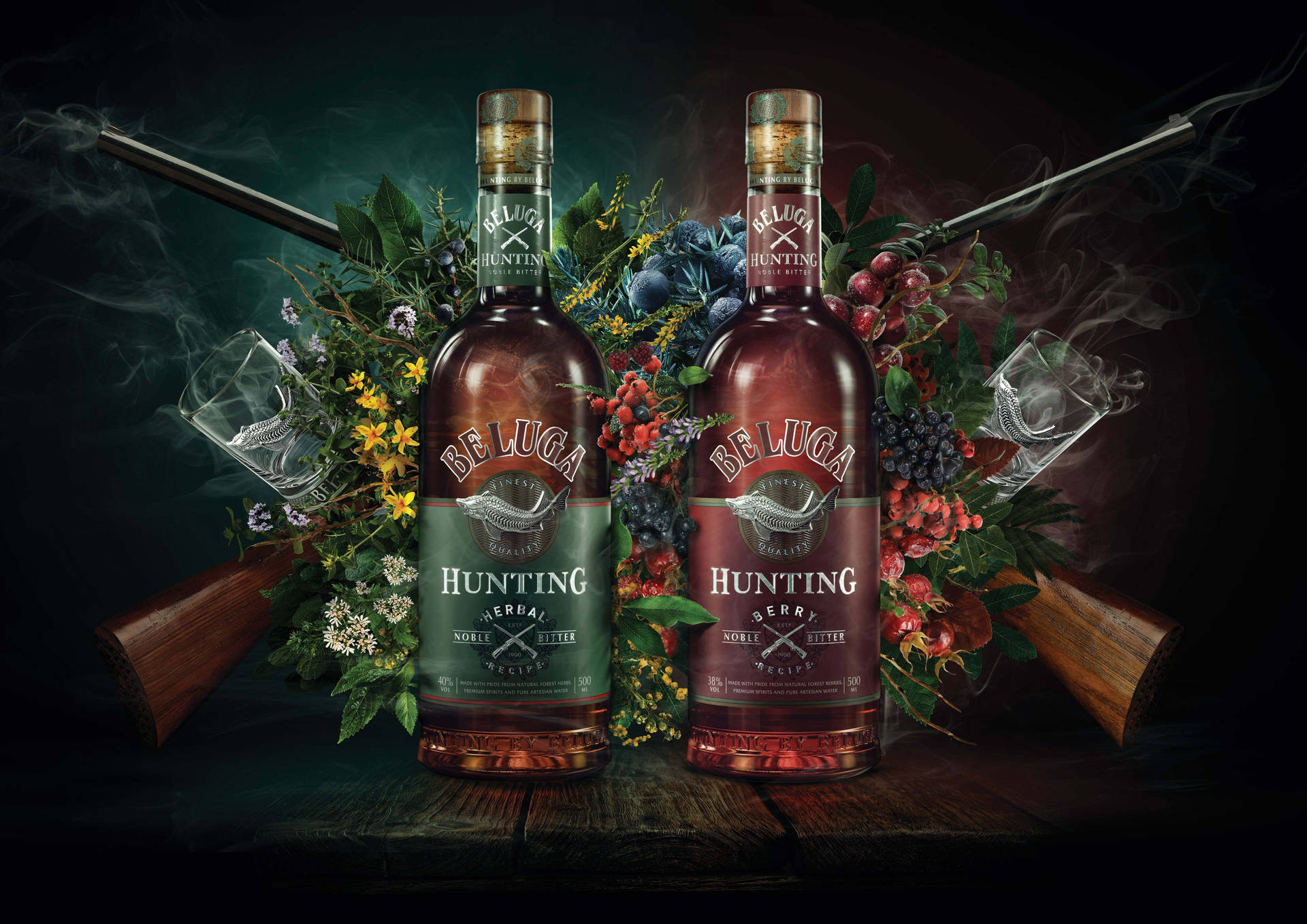 A Touch Of Luxury With Beluga Vodka Hunting Herbal And Berry Wallpaper