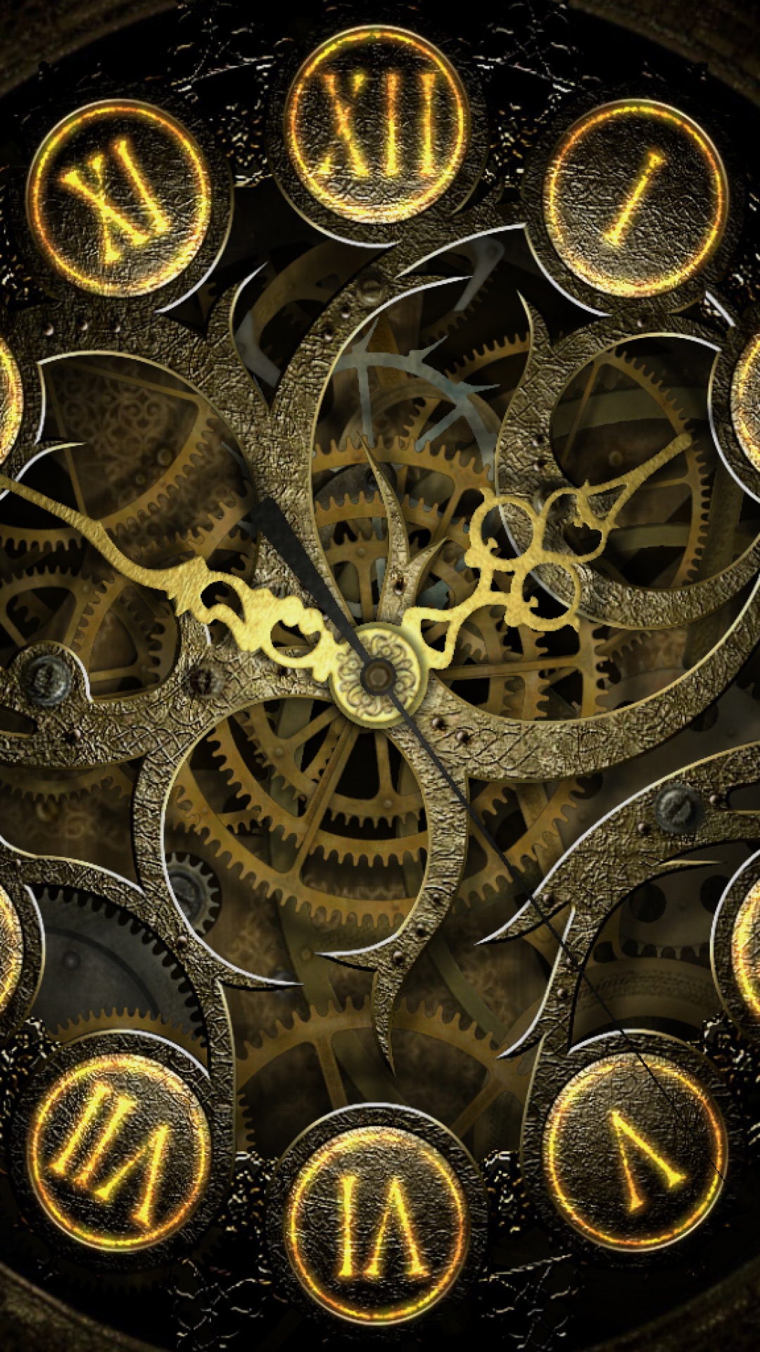 Clock Mechanism Steampunk Lockscreen Android Wallpaper free download