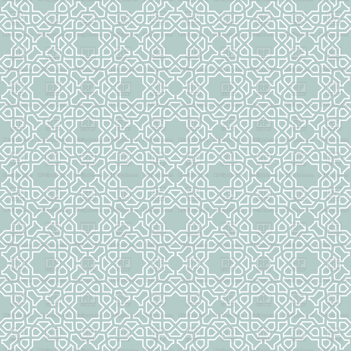 Eastern Seamless Pattern On Cyan Background Vector Stock Image