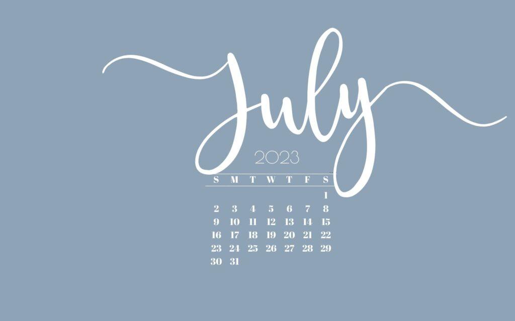July Desktop Wallpaper Cute Calendar Background