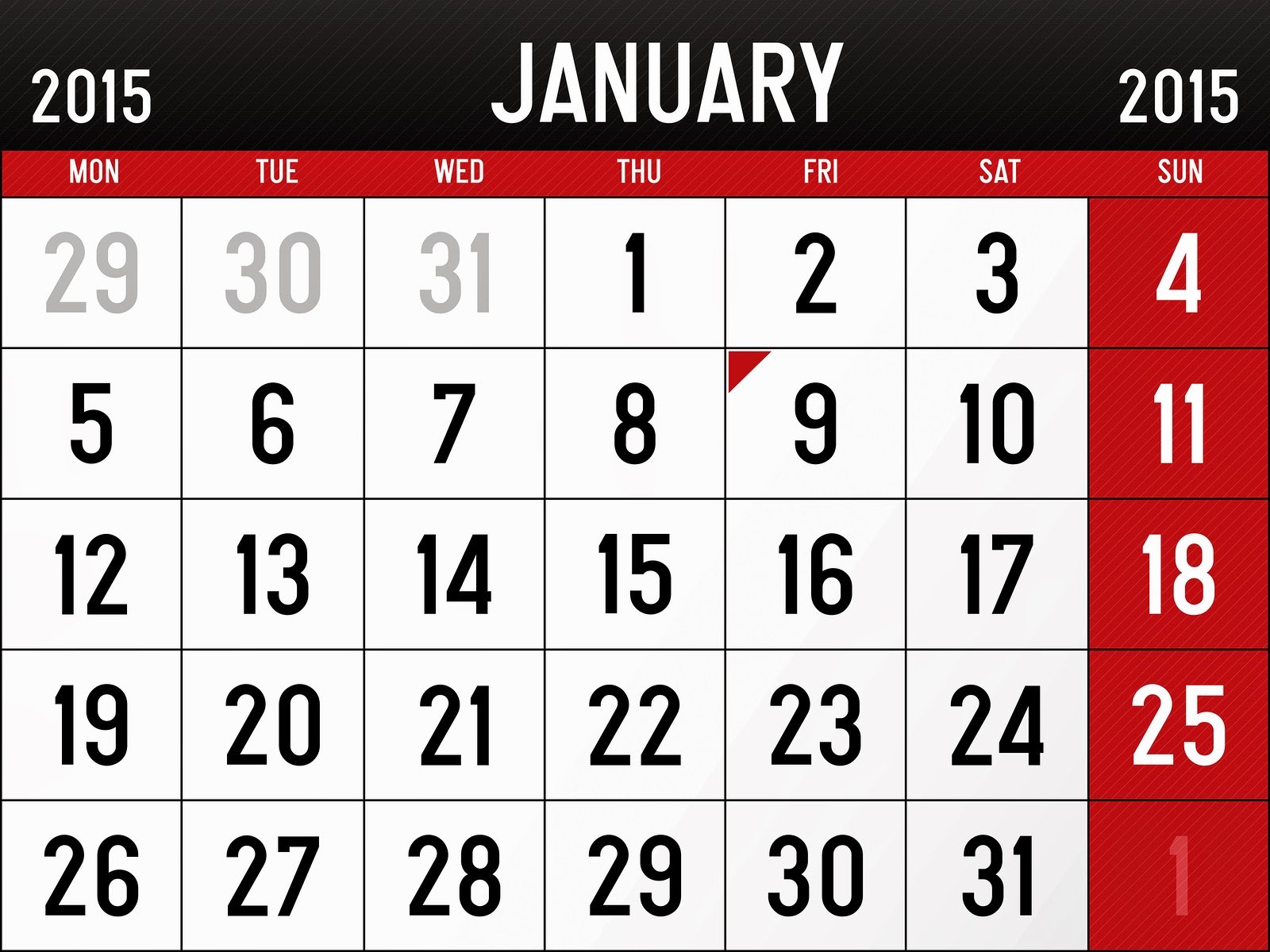 January 2015 Calendar Free Download HD Wallpapers PDF Excel Word JPEG