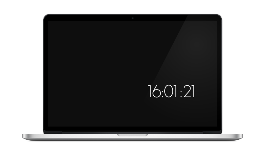 macbook pro clock screensaver