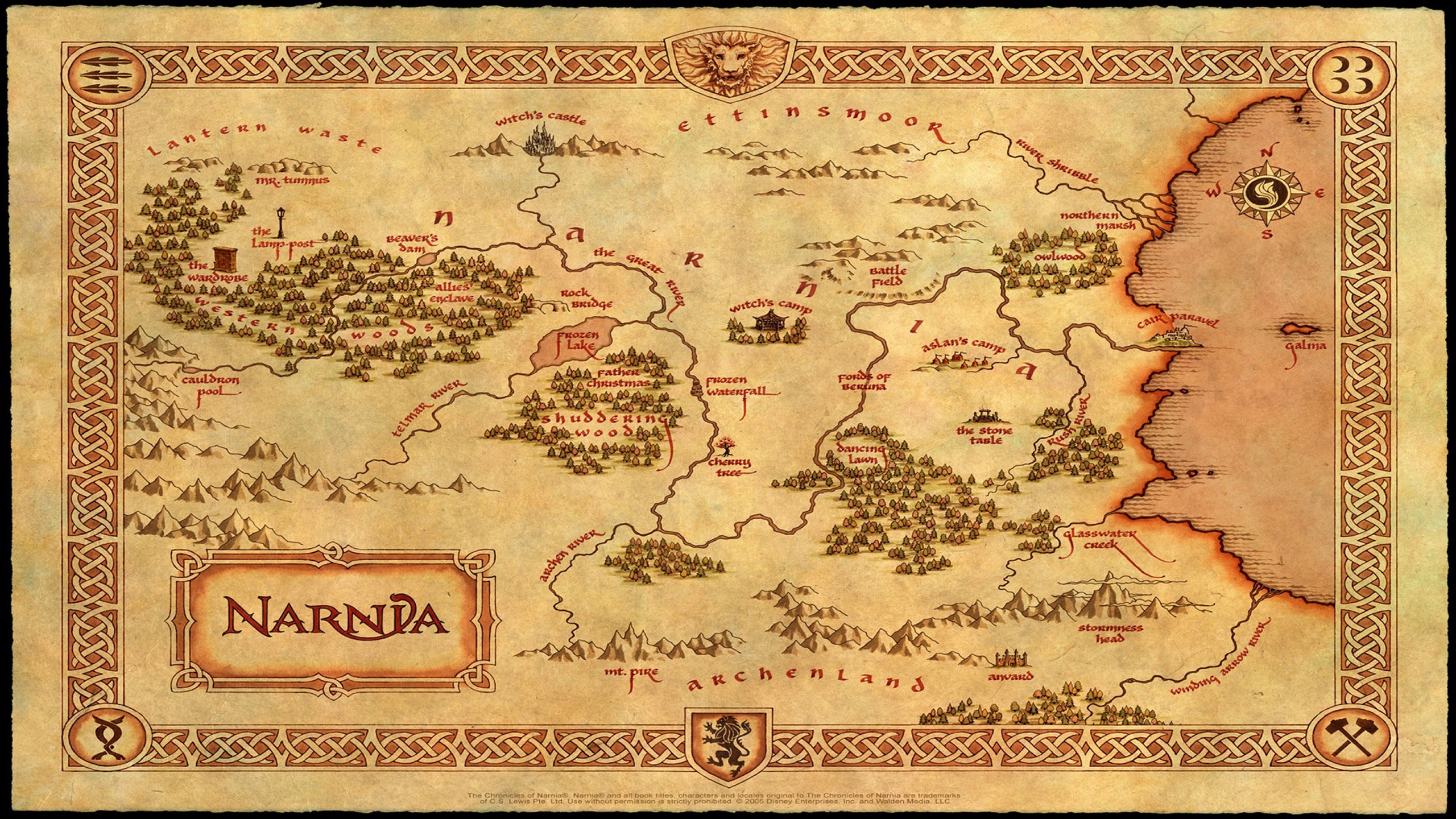 Narnia Map Wallpaper