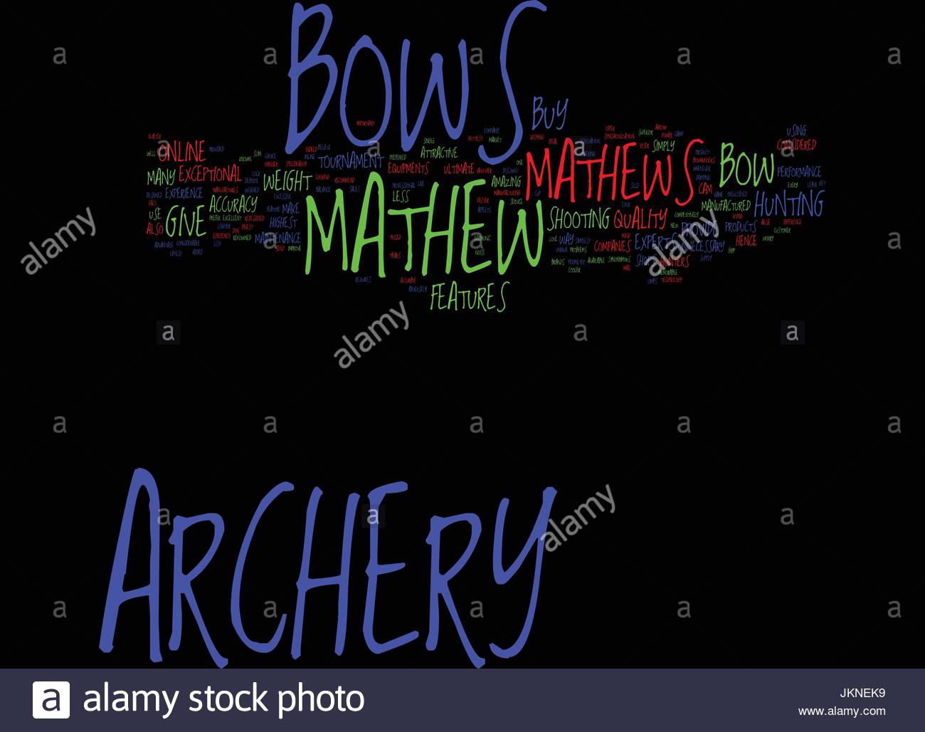 Mathews Archery Text Background Word Cloud Concept Stock Vector