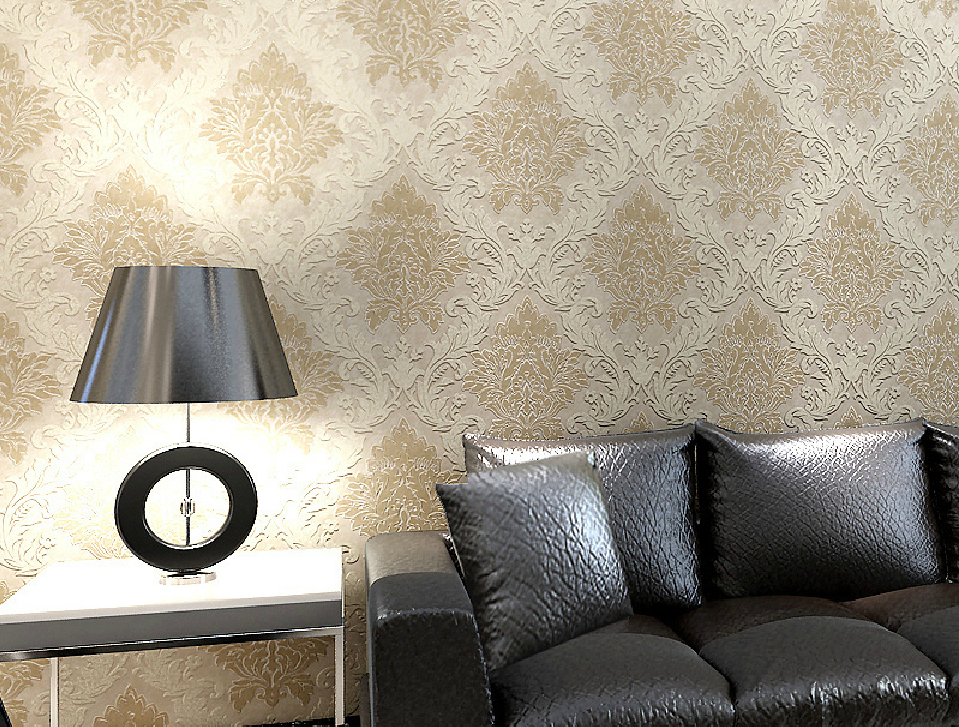 European Style Non Woven Wallpaper For Sofa Back Wall Interior