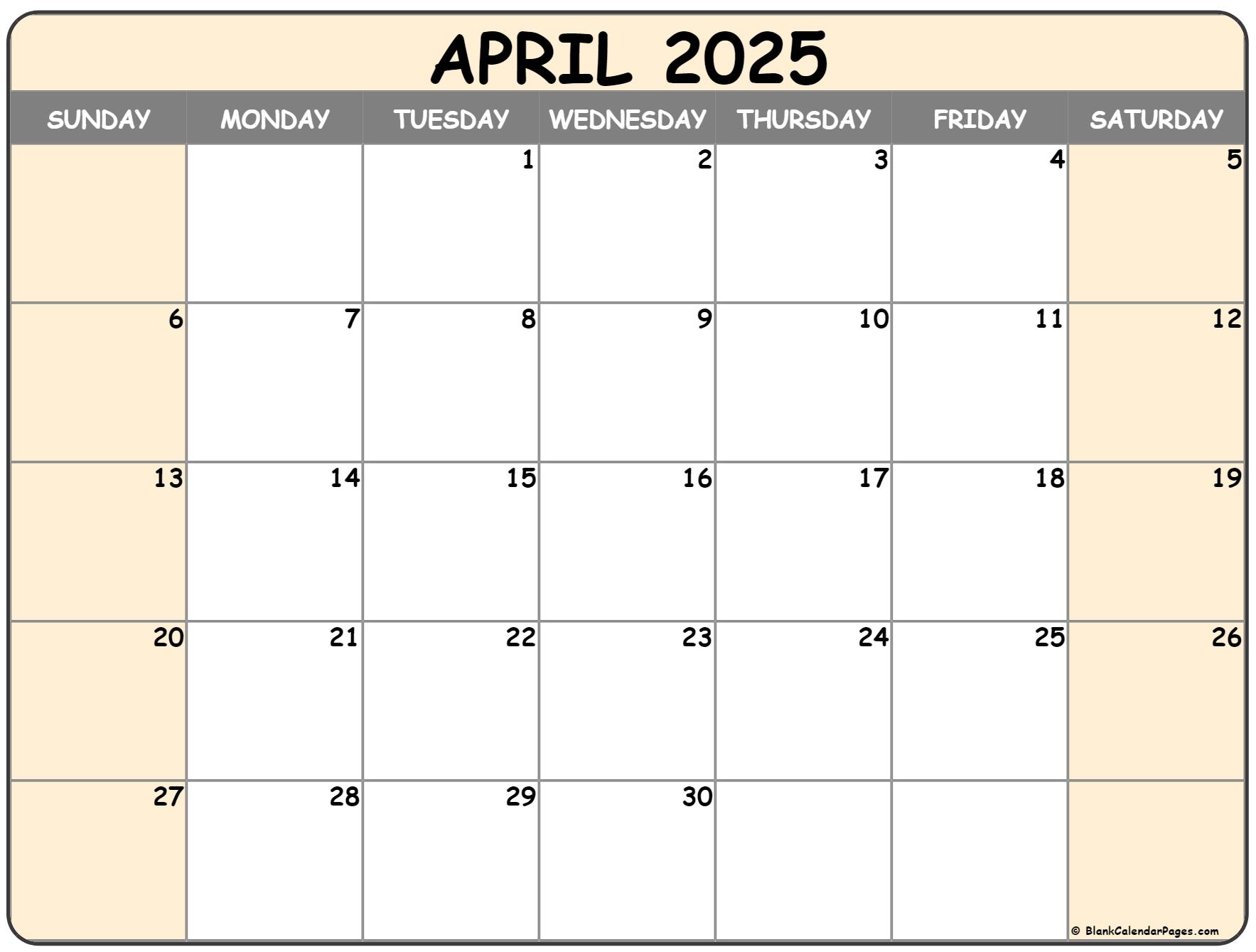 April Calendar Wallpaper