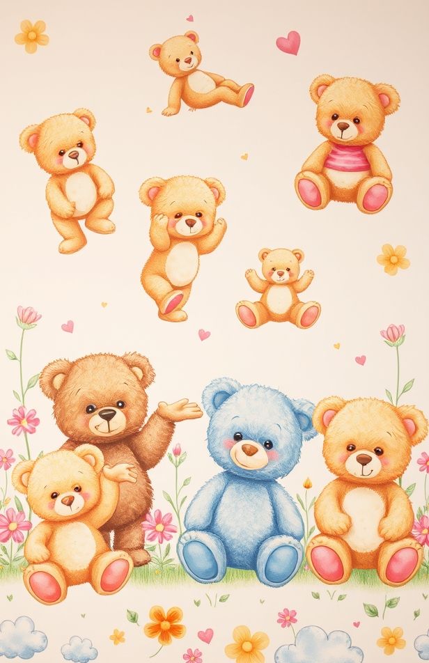 Cute Teddy Bears Wallpaper