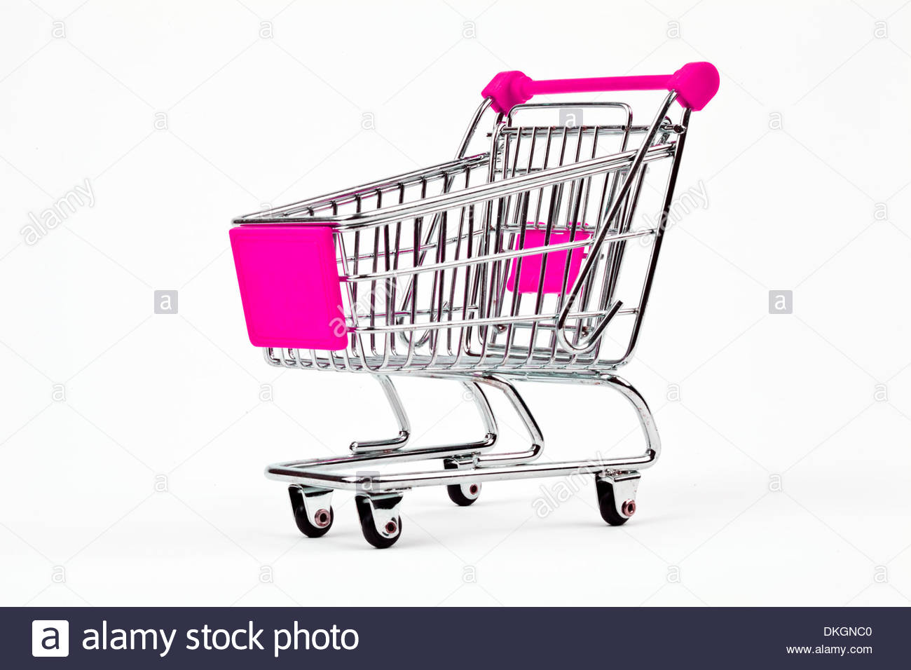 Shopping Trolley Over A Plain White Background Stock Photo