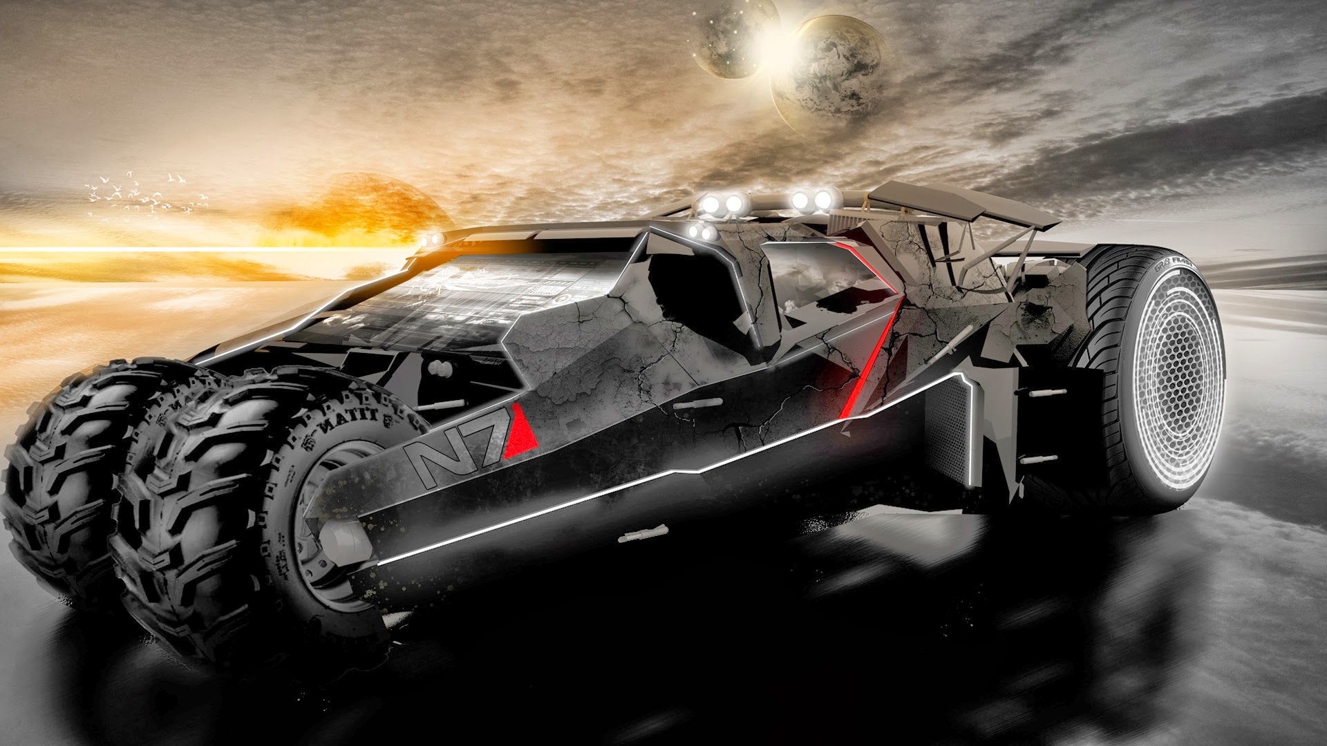 Mass Effect N7 Car Game Full HD Desktop Wallpaper 1080p