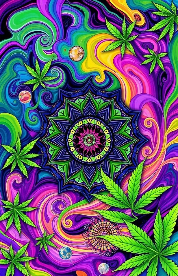 Psychedelic Weed Wallpaper