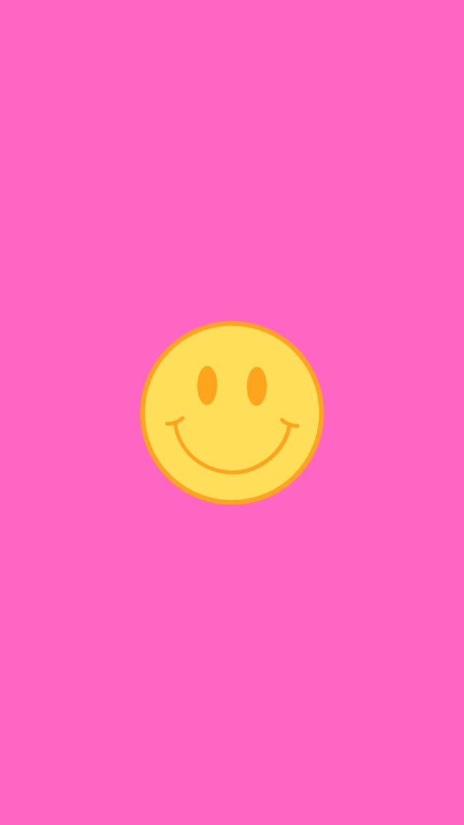 Smiley Face Wallpaper Preppy wallpaper Cute smiley face Pink